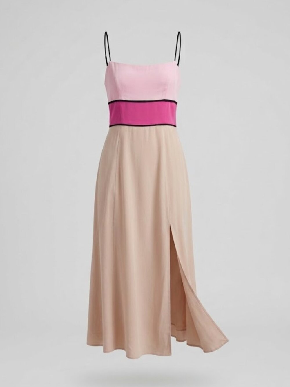 Maeve Colorblock Strappy Slip Midi Dress Size 4 NWT